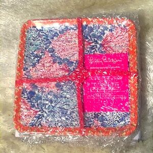 NIB Lilly Pulitzer Melamine Plate Set GWP Set of 4 New In Original Box 8.5 inch